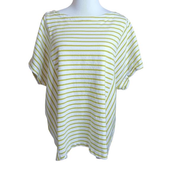 J. JILL Top Blouse Shirt 2X Cotton Button Back Kimono Short Sleeves Work Travel - Picture 8 of 9